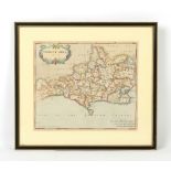 Property of a gentleman - MORDEN, Robert - 'DORSET SHIRE' - hand-coloured map double page engraving,