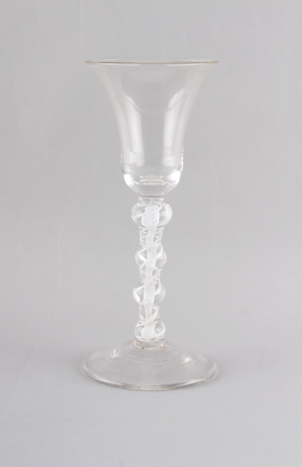 Property of a deceased estate - an unusual 18th century drinking glass, circa 1760, with bell bowl