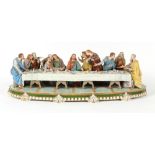 Property of a lady - a large German Sitzendorf porcelain group depicting The Last Supper, 29ins. (