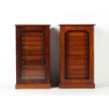 Property of a lady - entomology - a pair of Victorian mahogany butterfly specimen cabinets, each