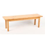 Property of a deceased estate - a solid birchwood rectangular topped coffee table, of pegged