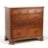Property of a deceased estate - a late 18th century George III oak & mahogany crossbanded chest of