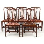 Property of a gentleman - a set of five George III mahogany dining chairs in the manner of Hepplewhi