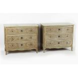 Property of a deceased estate - a pair of late 19th century Continental painted three drawer