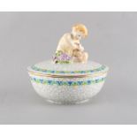 Property of a deceased estate - a Royal Worcester 'Mischief' powder bowl, the figure modelled by