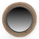 Property of a gentleman - a heavy painted composition circular framed wall mirror, 25.25ins. (