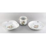 Property of a lady - three Herend Rothschild Birds pattern items, comprising a square dish, a