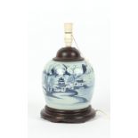 Property of a gentleman - a Chinese provincial blue & white jar, 19th century or earlier, adapted as