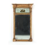 Property of a gentleman - a small early 19th century Regency period gilt pier glass with verre