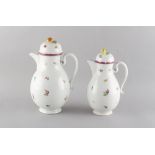 Property of a gentleman - a graduated pair of Vienna porcelain cafe au lait pots & covers, 19th