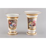 Property of a deceased estate - two from a garniture of three porcelain spill vases, probably Spode,