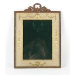 Property of a lady - an early 20th century French gilt metal easel photograph frame, 14.55ins. (