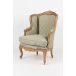 Property of a gentleman - a late 19th / early 20th century French Louis XV style fauteuil with later