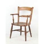 Property of a gentleman - a late 19th / early 20th century elm seated Oxford elbow chair, with