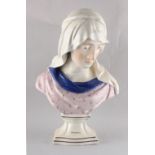 Property of a lady - a large Staffordshire pearlware bust of the Madonna, entitled 'MADONA',