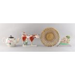 Property of a gentleman - a group of four English pottery items, 18th & 19th century, including a