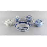 Property of a gentleman - an early 19th century pearlware blue & white chestnut basket, 21.5cms.)