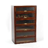 Property of a deceased estate - a mahogany collector's cabinet with six glass fronted drawers,