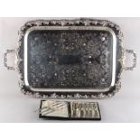Property of a deceased estate - an early Victorian Old Sheffield Plate two handled tray, mark of