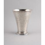 Property of a gentleman - a Swedish silver tapering beaker, late 18th / early 19th century, with