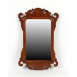 Property of a deceased estate - a small mahogany fretwork framed wall mirror, 20.8ins. (53cms.)