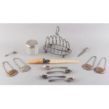 Property of a deceased estate - a late Victorian silver toast rack, Birmingham 1900; together with a