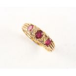 Property of a deceased estate - an early 20th century 18ct yellow gold ruby & diamond ring, the