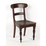 Railway interest - a Victorian Great Western Railways (GWR) side chair, the seat stamped 'G.W.R.'.