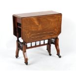 Property of a deceased estate - a small Edwardian rosewood & marquetry inlaid sutherland table, 20.