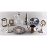 Property of a deceased estate - a quantity of silver & silver mounted items including a salver, a