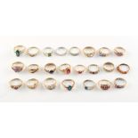 Property of a deceased estate - twenty-three assorted 9ct gold dress rings, approximately 61.6 grams