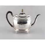 Property of a deceased estate - a George III silver teapot with matching stand, Alexander Field,