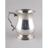 Property of a gentleman - a silver baluster mug or tankard, with engraved initials & date, Vogel &
