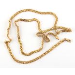Property of a deceased estate - a 9ct gold fancy link long necklace, 30ins. (76cms.) long,