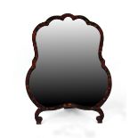 Property of a lady - a chinoiserie decorated black ground easel framed dressing table mirror, 21.