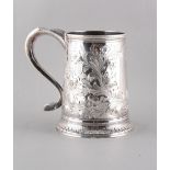 Property of a gentleman - a George III provincial silver mug or tankard, John Langlands & John