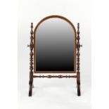Property of a deceased estate - an unusual small 19th century rosewood swing-frame toilet mirror,