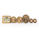 Property of a lady - six assorted decorative prints, 18th / 19th century, in glazed frames, the