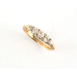 Property of a deceased estate - an 18ct yellow gold diamond five stone ring, the estimated total