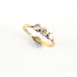 Property of a deceased estate - an 18ct yellow gold diamond three stone ring, the estimated total