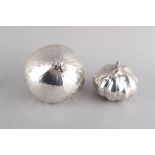 Property of a lady - a modern silver model of an onion and a matching garlic head, John Bull Ltd.,