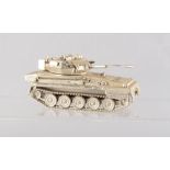 Property of a deceased estate - a modern solid silver model of a Scorpion tank, maker AJH, Edinburgh