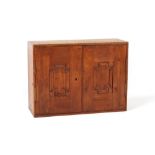 Property of a deceased estate - a late 19th century chestnut panelled two-door wall cabinet, 25.