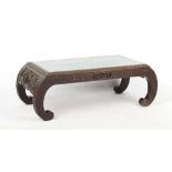Property of a gentleman - an early / mid 20th century Chinese carved hardwood kang table, the