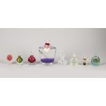 Property of a lady - a group of seven assorted glass scent or perfume bottles including Lalique