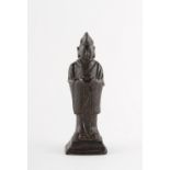 Property of a deceased estate - a Chinese bronze standing figure of a scholar or priest, Ming