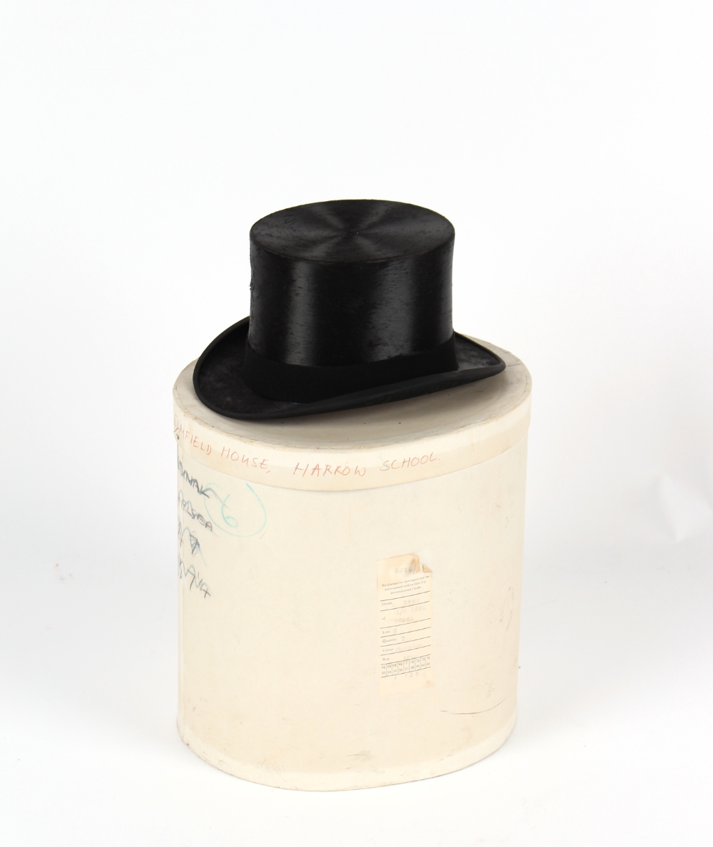 Property of a gentleman - a black silk top hat, in box.