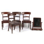 Property of a deceased estate - a set of four Victorian mahogany bar-back dining chairs; together
