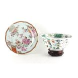 Property of a lady - a Chinese famille verte bowl painted with precious objects, Qing dynasty, re-