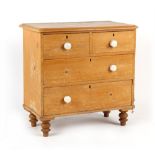 Property of a deceased estate - a Victorian pine chest of drawers with original grained finish (